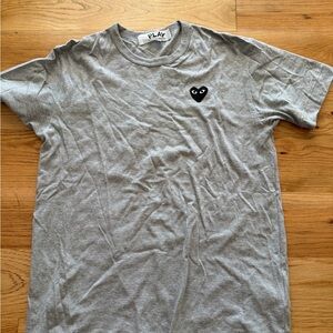 Comme des Garcons Gray Heart Emblem Tee